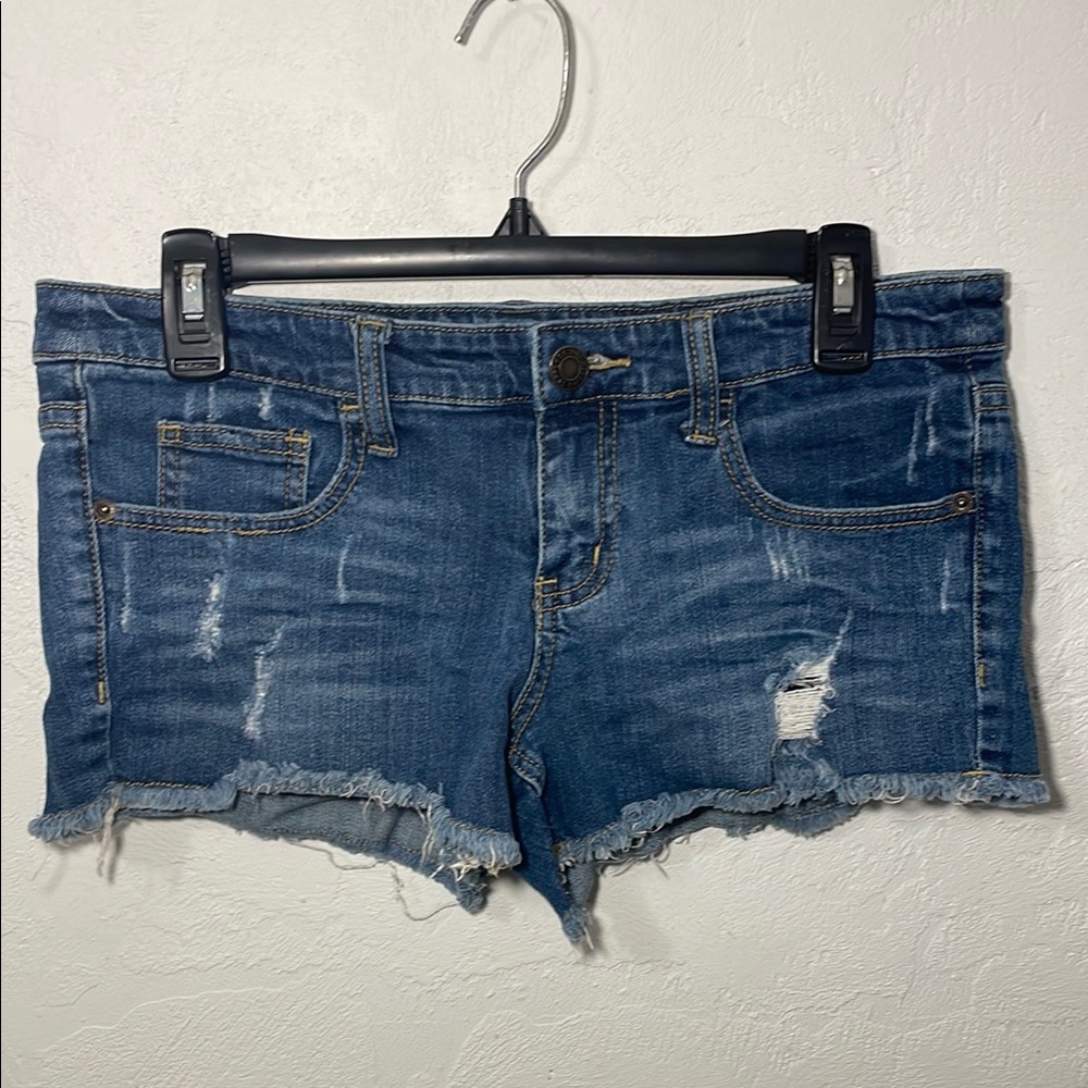 Mossimo Supply Co Blue Distressed Jean Shorts